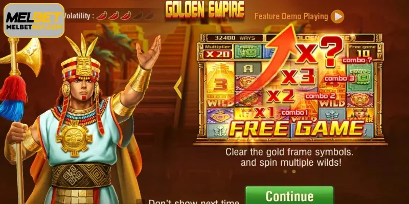 Detailed instructions on how to play the Melbet Golden Empire slot game