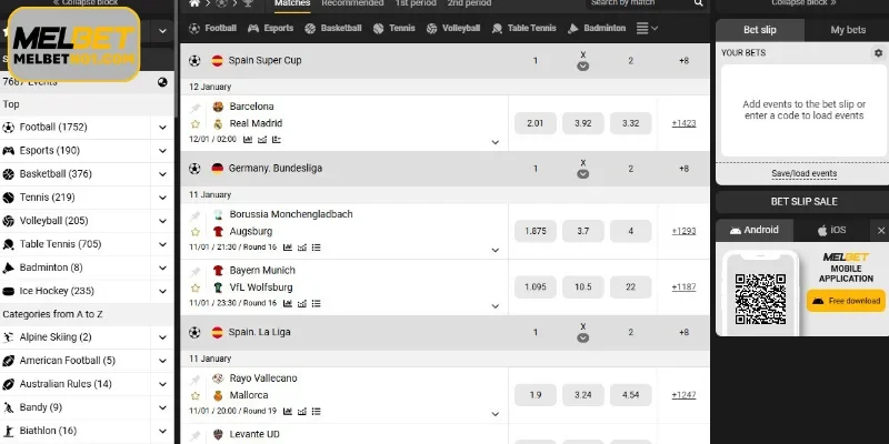 Highlights of Melbet Sports