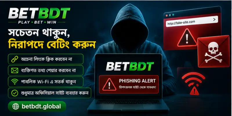 ফিশিং সতর্কতা, সন্দেহজনক লিংক এড়ানো এবং নিরাপদ অনলাইন বেটিংয়ের চিত্র